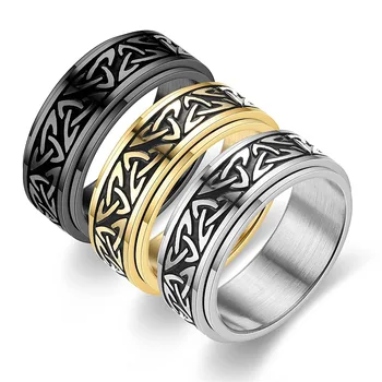 Вращающееся декомпрессионное кольцо Изящный и современный мужской браслет из нержавеющей стали для модного мужчины