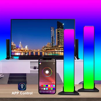Новая музыкальная подсветка RGB, управление звуком, умные ночные световые панели, работает с Bluetooth, светодиодная подсветка для игрового телевизора, декоративная лампа