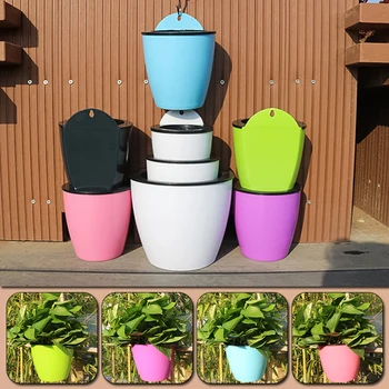 1 комплект креативных самополивающихся с крючком цветочных горшков Питомник растений для сада Балкон Настенный садовый декор
