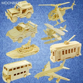1 шт Деревянная 3D стереотаксическая мозаика своими руками Детская головоломка Деревянная головоломка 3D головоломка игрушечный автомобиль