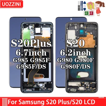 100% Оригинальный ЖК-дисплей Для Samsung Galaxy S20/S20 plus G985F G980 Дисплей С Сенсорным Экраном В Сборе Дигитайзер Заменить Рамкой