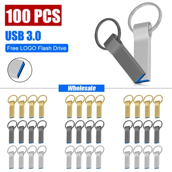 100ШТ USB3.0 водонепроницаемый металлический USB флэш-накопитель 16 гб 32 гб 64 гб 128 гб флэш-диск Pendrive флешка usb memory stick Флэш-накопитель USB