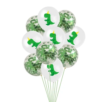 10шт 10-дюймовый Динозавр Латексные Воздушные шары Конфетти Для детей С Днем рождения, Годовщина Душа ребенка, Тематическая вечеринка с динозаврами, принадлежности для вечеринок