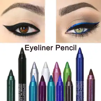 11 цветов Стойкий карандаш для подводки глаз Водостойкий пигмент Синий Коричневый Черные тени для век Женская мода Цветной макияж глаз Косметический