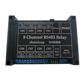 12 В 8-канальный RS485 Реле задержки Modbus Регистр 03 06 16 Функция 64 устройства параллельно