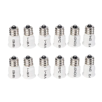12-упаковочный преобразователь белых ламп E12 в E14, держатель светодиодной лампы, адаптер для замены розетки, высокое качество