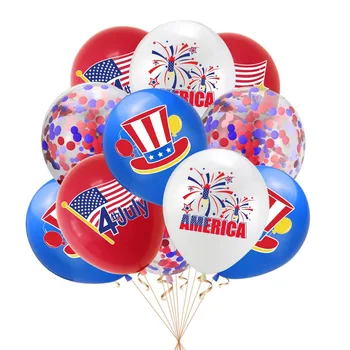 15шт 12-дюймовый воздушный шар на День Независимости, Латексные воздушные шары с принтом Amercia Freedom, набор для Поздравления с Днем независимости 4 июля, Принадлежности