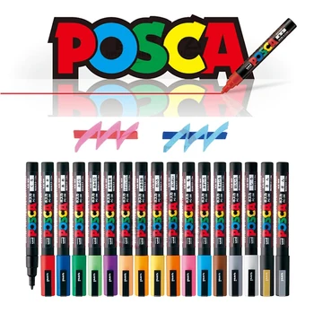 1шт Uni Posca Paint Marker Pen PC-3M 24 Цвета, Тонкая Точка 0,9-1,3 мм, Рисование Граффити Аниме Рекламные Художественные Ручки Для Рисования