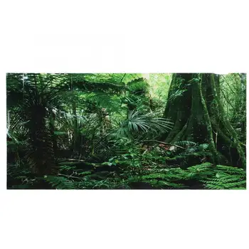 1шт ПВХ Коробка для рептилий Тропический лес Фон Плакат Аквариум Настенная картина Живопись Украшение Самоклеящаяся наклейка