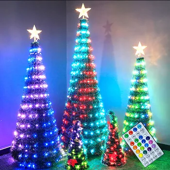 2 М Смарт RGB Рождественская елка Fairy Light 16 цветов 5 В USB 32 клавиши Режим освещения Мигающие огни Гирлянды для свадебной вечеринки