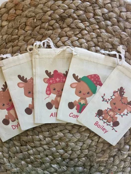 20 штук детских сумок для Рождественской вечеринки / Подарочных сумок с оленями в ассортименте / Персонализированных сумок для праздничных угощений