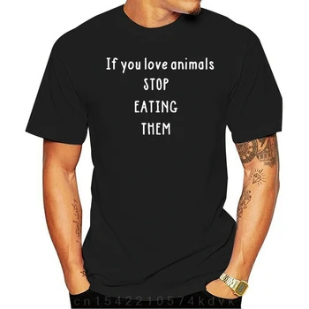 2021 Kaus Slogan Vegetarian Jika Anda Menyukai Hewan Berhenti Makan Mereka Kaus Vegan Hipster Kaus Mode Pakaian Pria