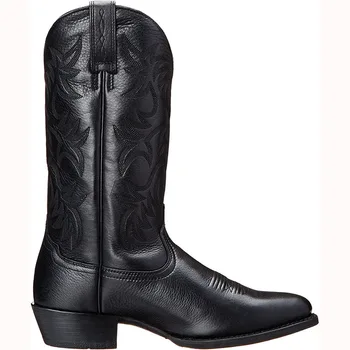 2021 Мужские ботинки до середины икры, мужские западные ковбойские мотоциклетные ботинки, осенняя уличная модная мужская обувь с тотемом из искусственной кожи на среднем каблуке
