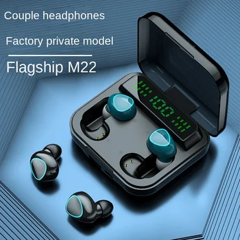 2023 M22 TWS Bluetooth Наушники 2200 мАч Зарядная Коробка Пара Беспроводных Наушников 9D Стерео Спортивные Водонепроницаемые Четыре Наушника Гарнитура