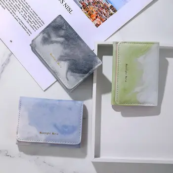 2023 Женский кошелек, милый креативный маленький держатель для карт с мраморным рисунком, модный короткий кошелек для монет, повседневная сумка для денег, кошельки из искусственной кожи
