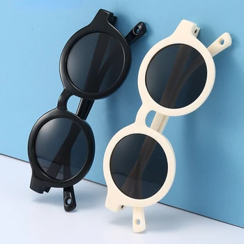 2023 Новые силиконовые солнцезащитные очки Детские Поляризованные Круглые Солнцезащитные очки из гибкой резины для малышей Новорожденных в возрасте 0-36 месяцев