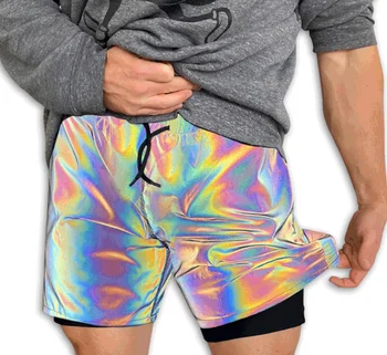 2023 новые фантазийные светоотражающие шорты, мужские брюки для бега с ночным освещением, спортивные обтягивающие штаны для йоги и фитнеса 3 м