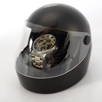 2023 Новый креативный органайзер для хранения часов высокого качества в форме шлема, трендовая Черная подставка, пластиковый подарочный футляр, коробка для витрины
