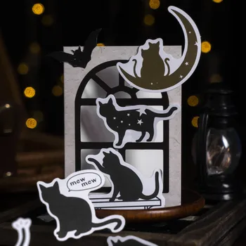 20шт декоративных наклеек Kawaii Black Cat в стиле ретро, Руководство по скрапбукингу, материал, этикетка, Дневник, планировщик журналов
