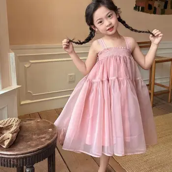 23 Летнее платье-комбинация для маленьких девочек, модные платья принцессы для маленьких девочек на День рождения, детские платья, повседневная одежда