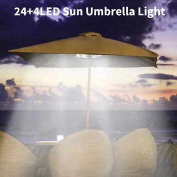 28LED Солнцезащитный зонт Многофункциональные фонари для зонтичного столба 3 Яркости Патио Зонт Лампа Наружное освещение на батарейках