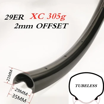 29er XC305g Ширина 35 мм Глубина 21 мм Усиление киля асимметричный карбоновый бескамерный обод для горного велосипеда MTB Пожизненная гарантия