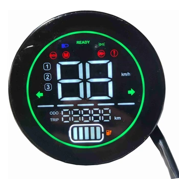 2X Индикатор спидометра электрического велосипеда, приборной панели скутера, 48 В, 60 В, 72 В, свинцово-кислотный аккумулятор, светодиодный дисплей прибора