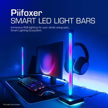 2ШТ RGB Music Sync LED Light Phantom Polar Lamp Лампа фоновой атмосферы рабочего стола ПК Лампа ритма с голосовым управлением по Bluetooth