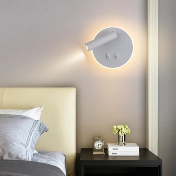 3 Вт 10 Вт настенный светильник с подсветкой и регулируемым вращением на 350 градусов, настенный светильник для прикроватной тумбочки в гостиничной спальне, кабинет для чтения, бра С выключателем