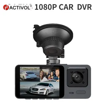3-Канальный Автомобильный Видеорегистратор HD 1080P с 3 Объективами Внутри автомобиля Dash CamThree Way Camera DVRs Recorder Видеорегистратор Dashcam Видеокамера