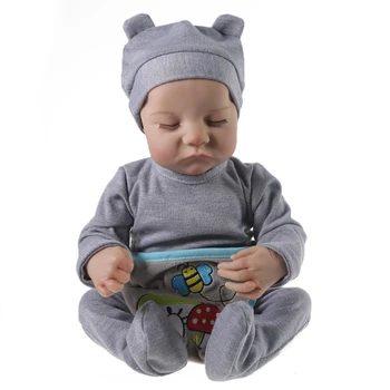 30 см/11,81 дюйма Реалистичная кукла с закрытыми глазами Спящий мальчик Мягкий Виниловый ребенок Милая игрушка для новорожденных Подарок для детей Дети