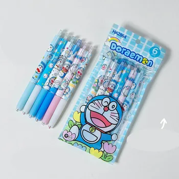 36 шт./лот Креативный набор гелевых ручек Doraemon, милые ручки для подписи черными чернилами 0,5 мм, канцелярские подарочные канцелярские школьные принадлежности для письма