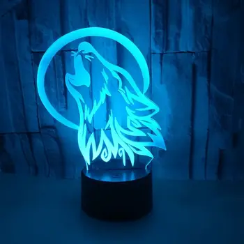 3D Лампа Nighdn Wolf Touch LED Illusion Night Light для детей, 7 цветов, меняющая цвет, USB настольная лампа, Подарочный ночник, украшение спальни