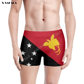 3D Печать флага Папуа-Новой Гвинеи, дышащее мужское нижнее белье, шорты, бесшовные брюки, высокоэластичные купальники, пляжные трусы для плавания