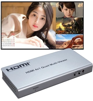 4K HDMI 4x1 Quad Multi-viewer Switcher 4 В 1 Выходе Бесшовный Переключатель 4x1 Multi Viewer Конвертер Видеоразделителей с несколькими экранами
