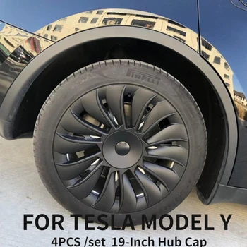 4ШТ Колпачок ступицы Сменный колпачок колеса автомобиля 19-дюймовый автомобильный колпачок ступицы с полным покрытием Аксессуары для Tesla Model Y 2021 2022