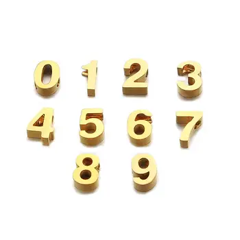 5 шт./лот Подвеска с арабскими цифрами из нержавеющей стали для браслета, ожерелья, ювелирных изделий ручной работы 