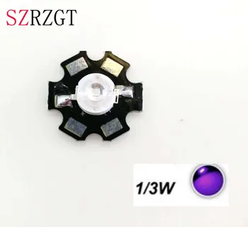 50 шт./лот 3 ВТ 365 нм 370-425 Нм 395нм светодиодный ультрафиолетовый УФ-чип со звездой 20 мм