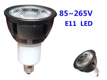 5ШТ E11 прожектор с мелкой резьбой, прожектор 110v 220v, светодиодный светильник soptlight cob, источник света в металлической оболочке, прожектор e11 110v
