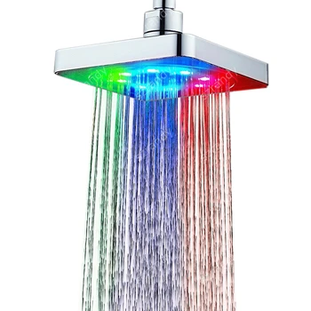 6-дюймовая квадратная светодиодная насадка для душа с дождевой насадкой в ванной
