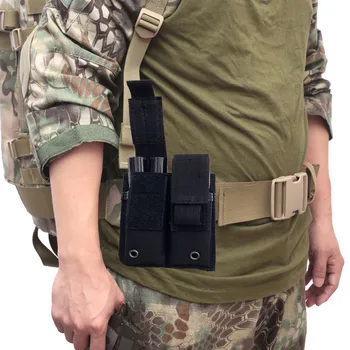 9 мм чехол Molle, нейлоновая сумка, тактический пистолетный подсумок, охотничий фонарик, кобура, военный чехол для пейнтбола, страйкбола.