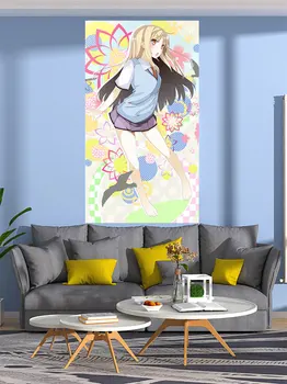 90 см x 150 см Мультяшный Гобелен Аниме Настенный ковер Кавайный Декор комнаты Милые женщины Украшение спальни для девочек