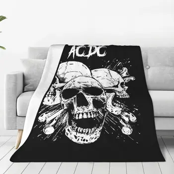 ACC DC Heavy Metal Music, Плюшевые одеяла, Череп, индивидуальное покрывало для кровати, диван-кушетка 150 * 125 см, коврик