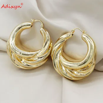 Adixyn Яркие цветные Серьги-кольца Женские Полые Серьги большого размера Модные Свадебные серьги Подарки N030114