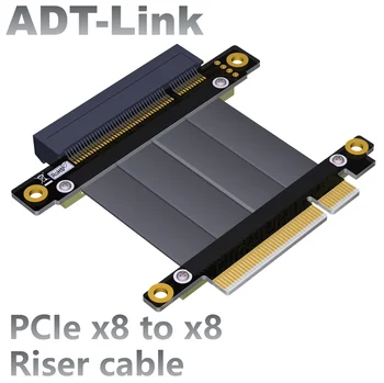 ADT-Link PCI-E 3.0 x8 Riser Cable PCIe Riser card 8x Полноскоростной Адаптер PCIe x8-x8 Для Графической Видеокарты Extender GPU