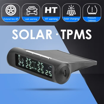 AN-07 TPMS Солнечная ЖК-система контроля давления в автомобильных шинах Цифровой дисплей температуры шин Автоматический мониторинг безопасности Системы сигнализации