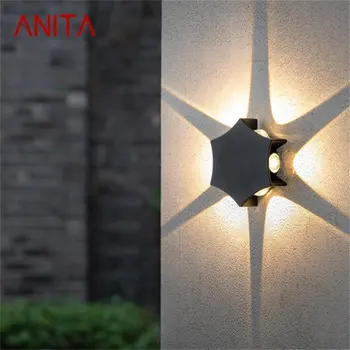 ANITA Creative Уличные настенные светильники Современная черная Водонепроницаемая светодиодная Простая лампа для дома, веранды, балкона, виллы