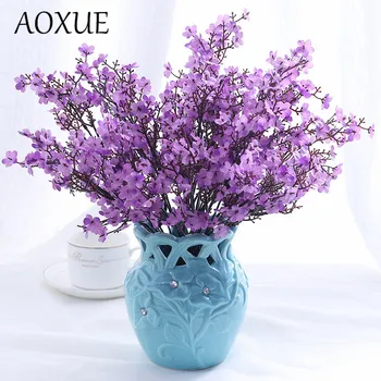 AOXUE 5 ветвей с длинной головкой, имитация осенней звезды, шелковый цветок, украшение гостиной, искусственные цветы, свадебный реквизит