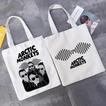 Arctic Monkeys, рок-группа Sound Wave, Женская сумка для покупок, холщовая модная сумка для покупок, Большая вместительная сумка через плечо, пляжная сумка-тоут