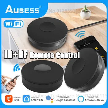 AUBESS WiFi IR RF Пульт Дистанционного Управления 315/433 МГц Универсальный Для всех Кондиционеров Телевизора LG Tuya Smart Life App Через Alexa Voice Control